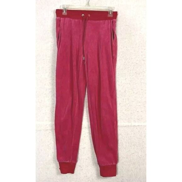 VTG Juicy Couture Velour Drawstring Joggers Hot Pink Barbiecore Sz SMALL - Picture 1 of 6
